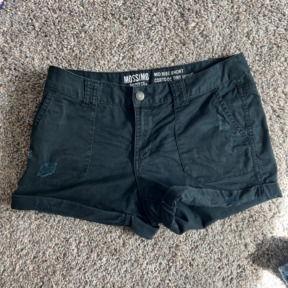 Used Mossimo mid rise black shorts size 4